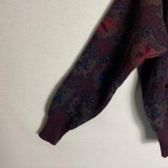 Vintage Tricots St. Raphael Maroon Knit Long Sleeve Cardigan w/ pockets Adult Si - Picture 9 of 13
